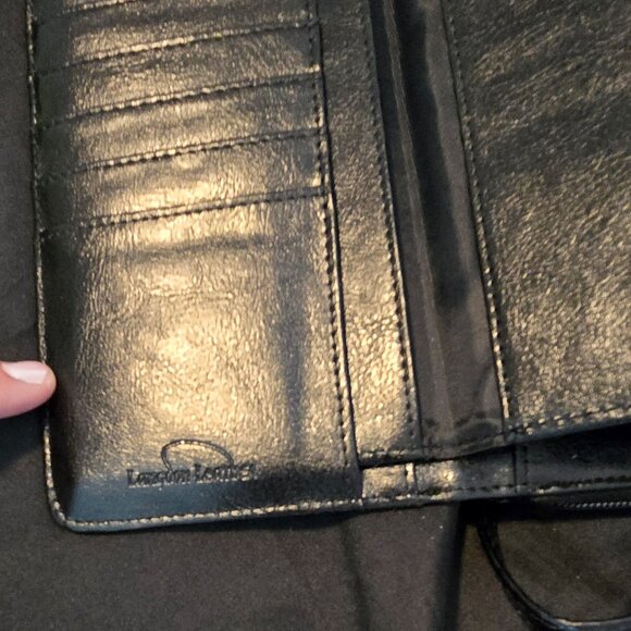 LANGDON LEATHER Black Leather Crossbody Wallet Purse NWOT - Picture 8 of 11